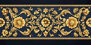 金色华丽花卉图案装饰