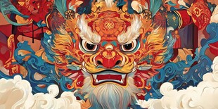 瑞狮呈祥 国风祥瑞图景