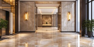 豪华大理石材质的酒店大堂