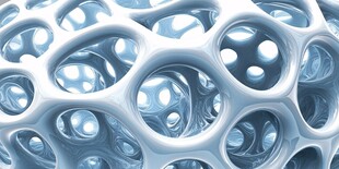 蓝色多孔结构3D模型图