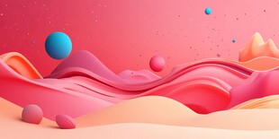 梦幻渐变色彩的流体场景