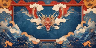 中式龙纹国风祥瑞背景图