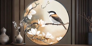 中式花鸟装饰画中的灵动瞬间