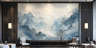 中式山水风客厅装饰画