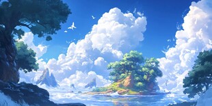 梦幻海岛自然风光图