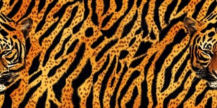 虎纹图案与虎头装饰背景