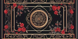 黑金玫瑰中式古典花纹图案