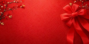 红色喜庆背景与装饰元素