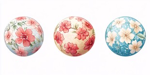 花卉图案圆形装饰元素