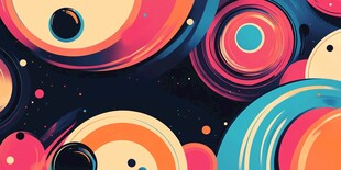 梦幻炫彩圆形抽象艺术图案