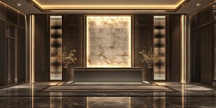 现代豪华大堂接待区设计