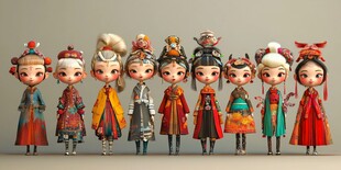 传统戏曲风可爱卡通角色