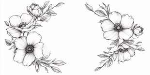 手绘花卉装饰图案设计