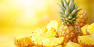 新鲜诱人的菠萝切片展示