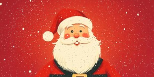 欢乐圣诞老人 红色背景雪景