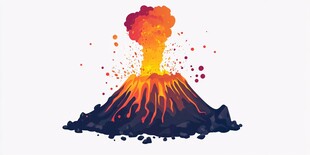 喷发的火山 色彩绚丽