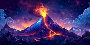 火山喷发的壮丽奇幻景观