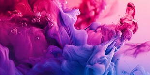 梦幻色彩墨水在水中舞动