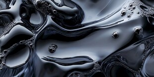 黑色流动液体抽象纹理图