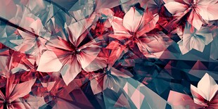 梦幻几何花朵抽象艺术图