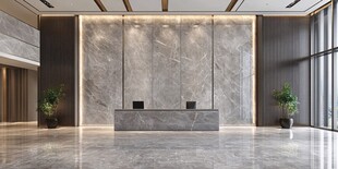 现代大气的大理石前台大厅