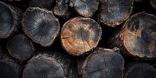 堆叠的圆木截面纹理