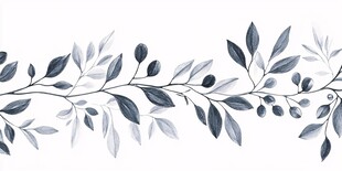 蓝灰枝叶花纹装饰图案