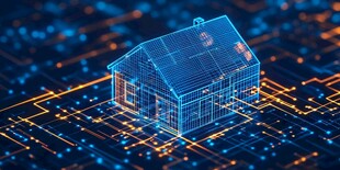 科技感数字房屋建筑画面