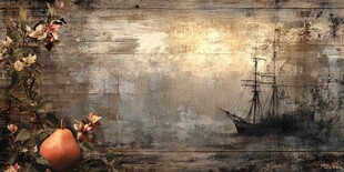 复古风静物与远航船只