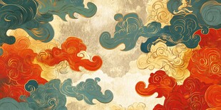 古风祥云图案背景