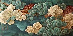 中式古典云纹装饰画