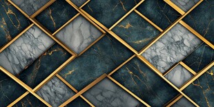 奢华大理石金框几何图案