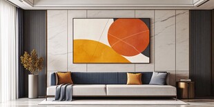 现代简约风客厅装饰画展示