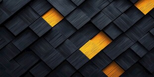 黑底黄纹几何拼接图案