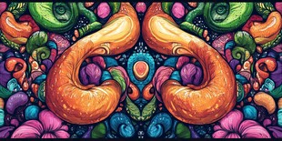 奇幻多彩的对称抽象图案