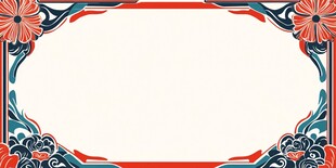 中式花卉边框装饰图案
