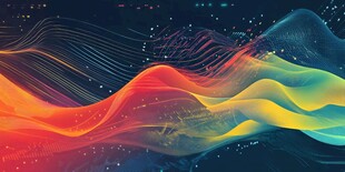 炫彩流动线条抽象背景图