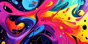 绚丽多彩抽象流体艺术画