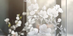 窗畔素雅白花静静绽放