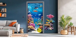 海底世界门贴装饰客厅美