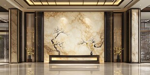 中式奢华大厅背景墙设计