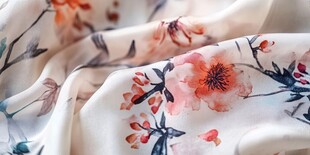 花卉印花柔软丝绸布料