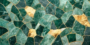 绿金拼接马赛克瓷砖纹理