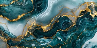 墨绿金纹流体艺术纹理