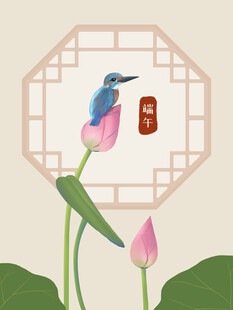 花苞与翠鸟