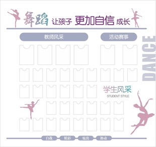 舞蹈室文化墙校园舞蹈舞蹈培训班