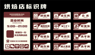 烘焙蛋糕店店内标识牌