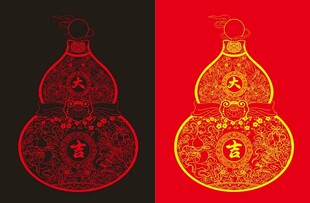 中式葫芦灯笼图案设计