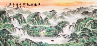 聚宝盆山水画