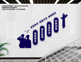 矫正中心楼梯文化墙